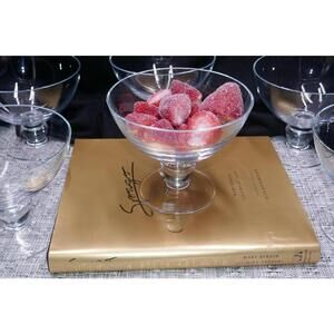 Vintage Crystal Dessert Dishes (Set of 6, Clear Glass, Mid-Century Retro)